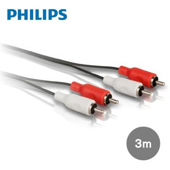 PHILIPS 飛利浦 5.0m 2RCA/2RCA立體音源線(紅白) SWA2524W/10