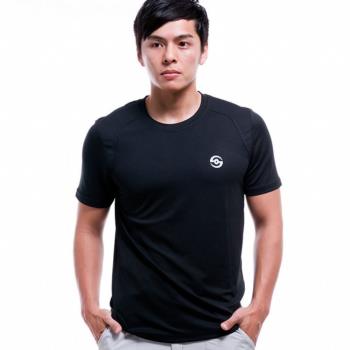 LOKI 男 VANA 圓領抗UV短袖排汗衣(男) 渡鴉黑