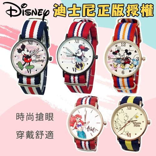DF 童趣館 - 迪士尼經典玫瑰金超薄時尚織帶錶