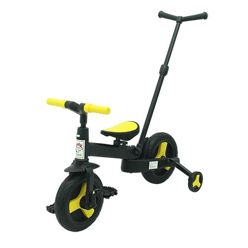 【BabyBabe】折疊多功能幼兒滑步車/平衡車/三輪車/自行車(附推把)-黃色