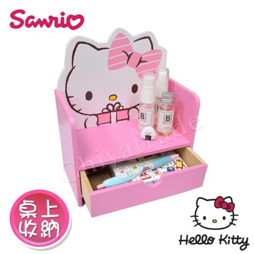 Hello Kitty  可愛凱蒂貓 單層抽屜收納盒 桌上收納 文具收納(正版授權台灣製)
