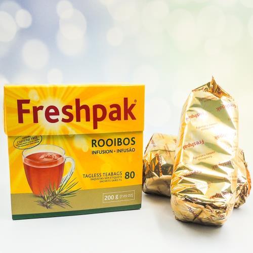 即期品【Freshpak】南非國寶茶 (博士茶)RooibosTea 茶包-80入新包裝X12盒/箱(有效期限至2025/10/02)