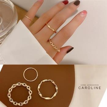 《Caroline》韓國熱賣戒指三件套造型時尚簡約現代設計感戒指72583