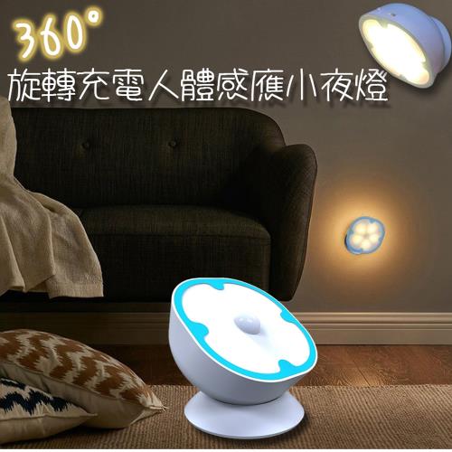 360度旋轉充電人體感應小夜燈