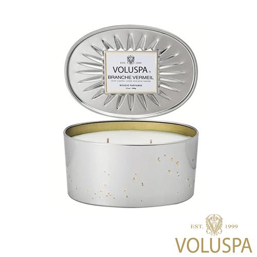 美國 VOLUSPA 華麗年代系列 Branche Vermeil 銀色森林 錫盒 340g 香氛蠟燭