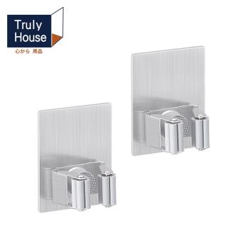 Truly House 免打孔304不鏽鋼方形拖把架(超值兩入組)/掃把架/無痕貼