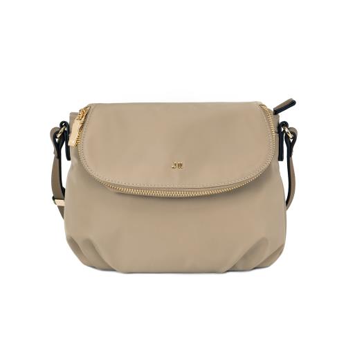 J II 斜背包 艾絲掀蓋斜背包-奶茶色-8108-2