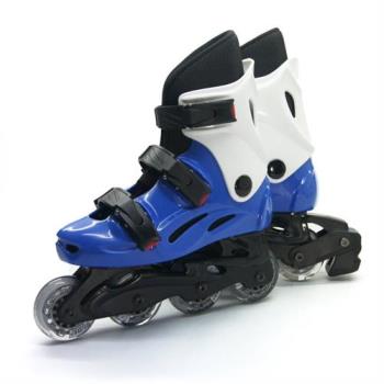 [DLD 多輪多]高塑鋼底座 專業直排輪 溜冰鞋(水藍白 -- 530)