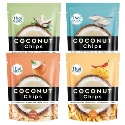 【Thai Coco】無麩質輕食脆烤椰子片-5包組(綜合口味)