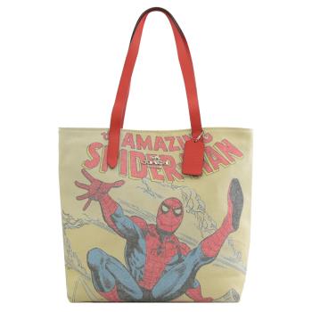 COACH 2549 專櫃款 漫威系列蜘蛛俠肩背大購物托特包.紅邊