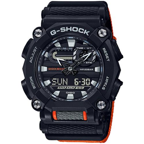 CASIO卡西歐G-SHOCK潮流工業風雙顯計時手錶-黑GA-900C-1A4