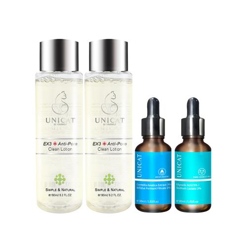 【UNICAT 變臉貓】東森獨家 比菲德超導保濕原液30ML+水楊酸毛孔調理原液30ML 加碼 毛孔水150MLX2