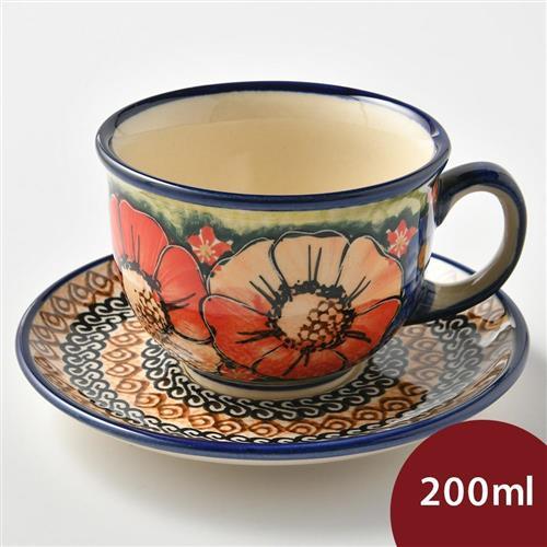 【波蘭陶】滿城絕艷系列 花茶杯盤組 200ml 波蘭手工製