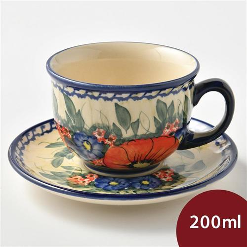 【波蘭陶】奼紫嫣紅系列 花茶杯盤組 200ml 波蘭手工製