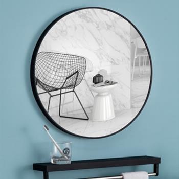 【Aberdeen】鋁框鏡系列-圓鏡-紳士黑 60x60cm