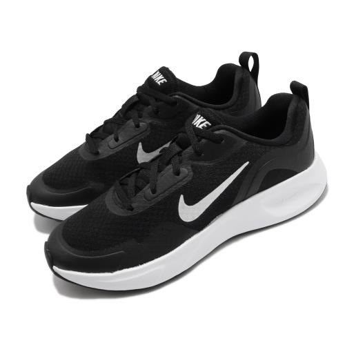 Nike 慢跑鞋 WearAllDay 運動 女鞋 輕量 透氣 舒適 避震 路跑 大童 黑 白 CJ3816002 [ACS 跨運動]