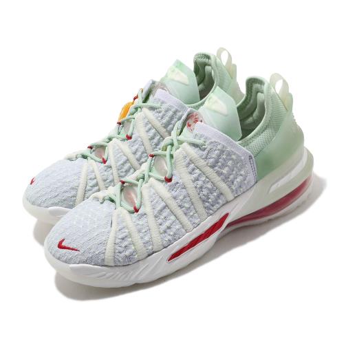 Nike 籃球鞋 LeBron XVIII NRG 女鞋 明星款 氣墊 避震 包覆 球鞋 大童 綠 米 CT4677002 [ACS 跨運動]