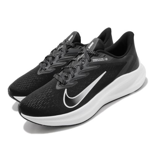 Nike 慢跑鞋 Zoom Winflo 7 運動 男鞋 氣墊 避震 路跑 健身 透氣 舒適 黑 白 CJ0291005 [ACS 跨運動]