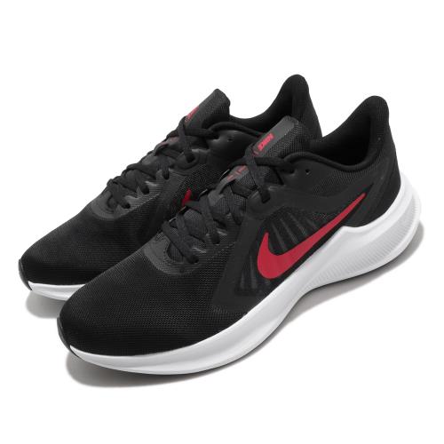 Nike 慢跑鞋 Downshifter 10 運動 男鞋 輕量 透氣 舒適 避震 路跑 健身 黑 紅 CI9981006 [ACS 跨運動]