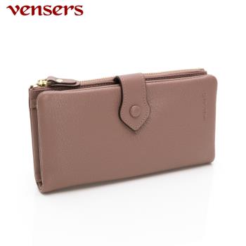 vensers 小牛皮潮流個性皮夾 TC600501粉色長夾