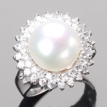 【寶石方塊】天然珍珠戒指 -珍珠-繁星點點-925銀