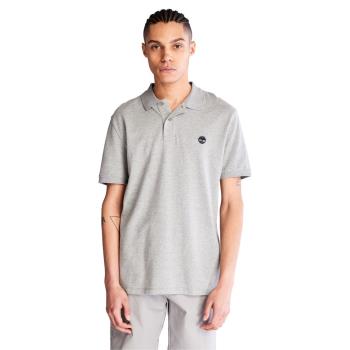 Timberland 男款中灰色休閒短袖Polo衫|A24H2052