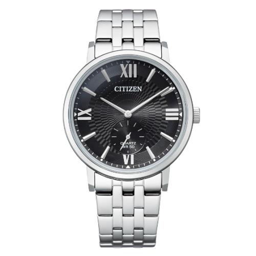CITIZEN星辰 紳士格紋不鏽鋼羅馬腕錶 BE9170-72E