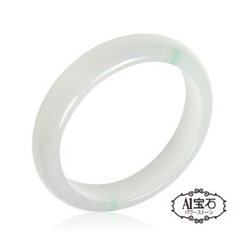【A1 寶石】天然緬甸A貨-冰種紫蘿蘭飄綠絲翡翠手鐲-內徑57.9mm(手圍#18.5-附證書)