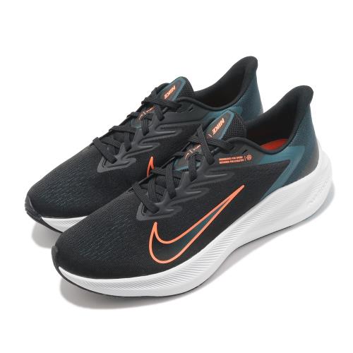 Nike 慢跑鞋 Zoom Winflo 7 運動 男鞋 氣墊 舒適 避震 路跑 健身 球鞋 黑 綠 CJ0291013 [ACS 跨運動]