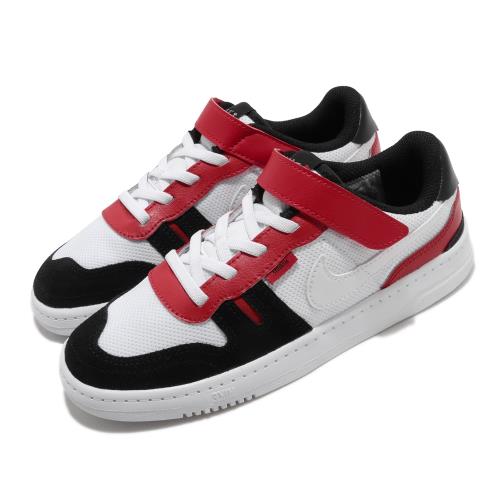 Nike 休閒鞋 Squash-Type 運動 童鞋 基本款 舒適 簡約 魔鬼氈 中童 穿搭 白 紅 CJ4120101 [ACS 跨運動]