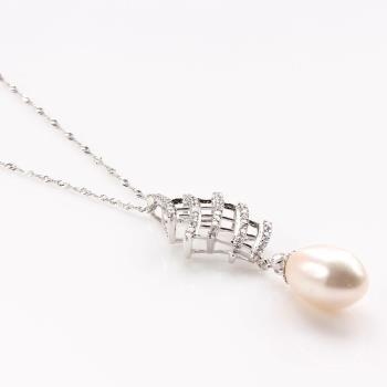 【寶石方塊】天然珍珠項鍊-925銀飾-珠零錦燦