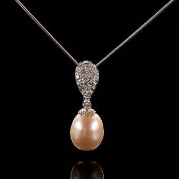 【寶石方塊】天然珍珠項鍊-925銀飾-文如春華