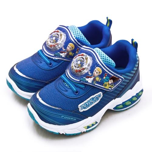 【Beyblade 戰鬥陀螺】中童 17cm-22cm 兒童電燈運動鞋 台灣製造(藍 95616)