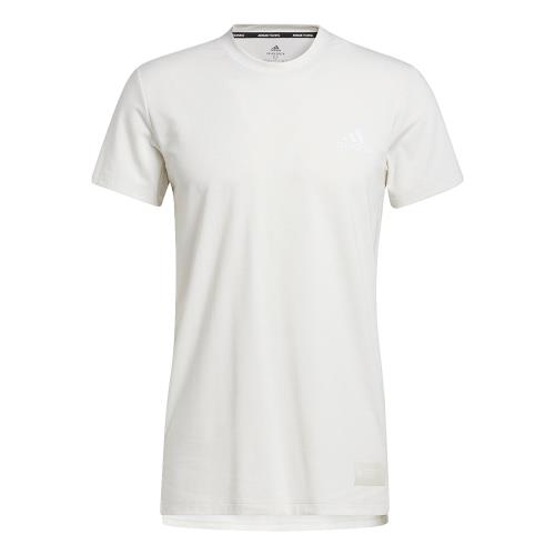 Adidas Studio Tech 男裝 短袖 T恤 慢跑 訓練 吸濕排汗 前短後長 白 GL0446