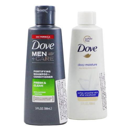 【美式賣場】Dove男士洗潤髮乳及保濕沐浴乳旅行組