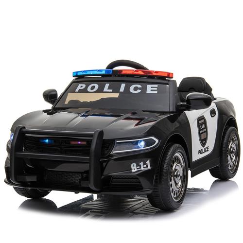 【聰明媽咪兒童超跑】警車造型 雙驅兒童電動車(JC666 烤漆黑)