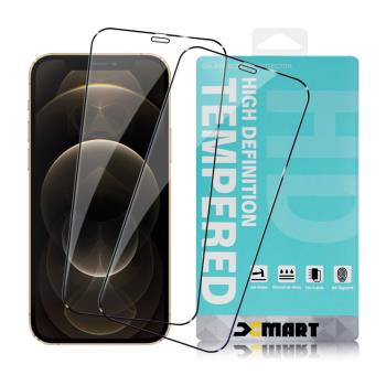 (2入組) Xmart for iPhone 12/12 Pro 6.1吋 高透光2.5D滿版玻璃貼-黑