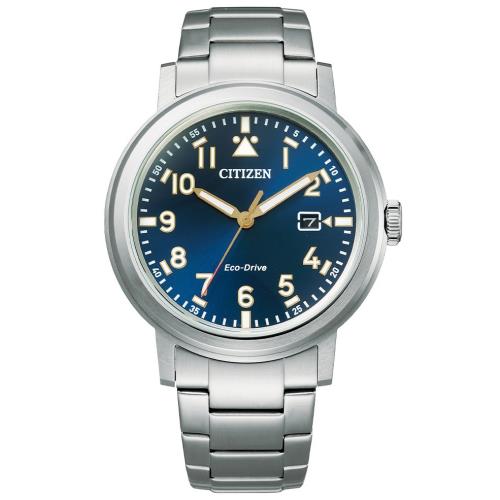CITIZEN 星辰GENTS光動能不鏽鋼鋼帯錶-藍面40.0mm(AW1620-81L)