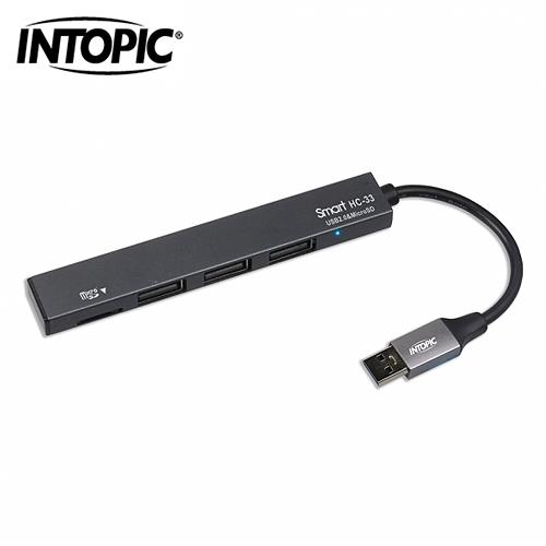 【INTOPIC 廣鼎】HC-33 USB2.0&MicroSD 鋁合金集線器