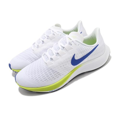 Nike 慢跑鞋 Zoom Pegasus 37 運動 男鞋 氣墊 舒適 避震 路跑 健身 球鞋 穿搭 白 藍 BQ9646102 [ACS 跨運動]