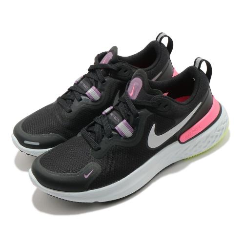 Nike 慢跑鞋 React Miler 運動 女鞋 輕量 透氣 舒適 避震 路跑 健身 球鞋 黑 銀 CW1778012 [ACS 跨運動]