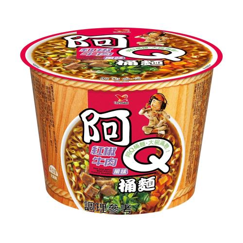 【阿Q桶麵】 紅椒牛肉風味桶 3入/組