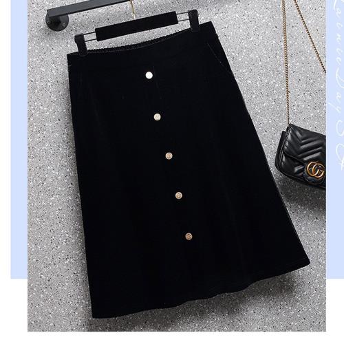 麗質達人 - 11892黑色絨布小短裙