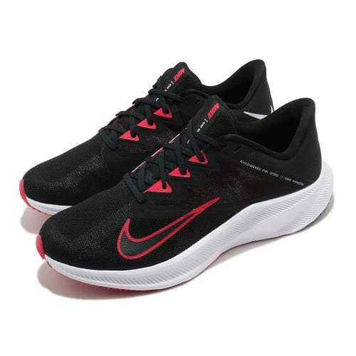 Nike 慢跑鞋 Quest 3 低筒 運動 男鞋 輕量 透氣 舒適 避震 路跑 健身 黑 紅 CD0230004 [ACS 跨運動]