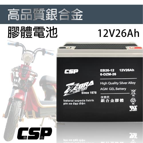 (CSP)EB26-12 銀合金膠體電池 12V26Ah/6-DZM-26(電動車 電動機車 電動腳踏車)