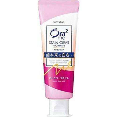 日本進口 SUNSTAR Ora2 me 升級版 亮白淨色去漬牙膏-薄香蜜桃 130g