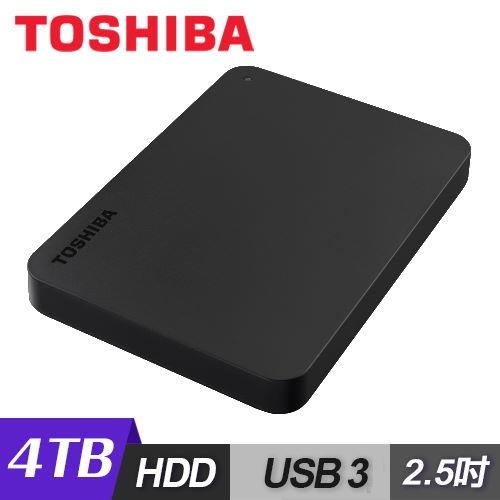 【TOSHIBA】黑靚潮III 4TB USB3.0 2.5吋行動硬碟 黑 HDTB440AK3CA