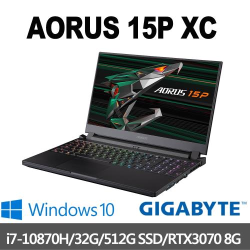 GIGABYTE技嘉 AORUS 15P XC 15.6吋電競筆電(i7-10870H/32G/512G SSD/RTX3070-8G/Win10)