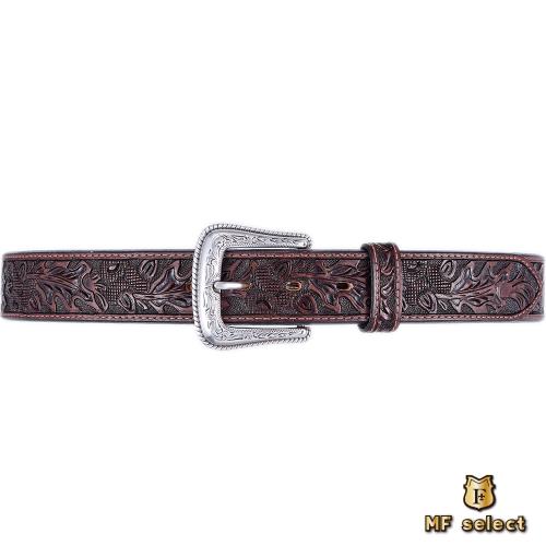 【MF select】德州老鎮 精緻雙面雕花 加厚真皮皮帶 (BELN2490802)