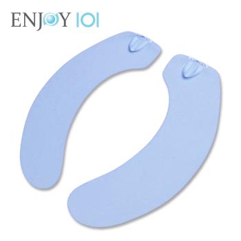 【ENJOY101】矽膠布止滑馬桶坐墊貼-攜帶型 藍(旅行出差保潔 非一次性 專利不沾手提環)